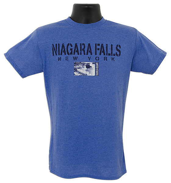T-Shirt Niagara Falls Stencil ROYAL HEATHER