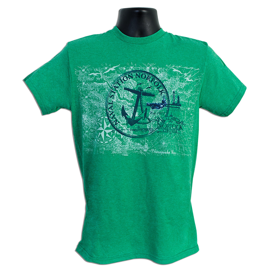 T-Shirt Naval Station Norfolk Anchor KELLY HEATHER