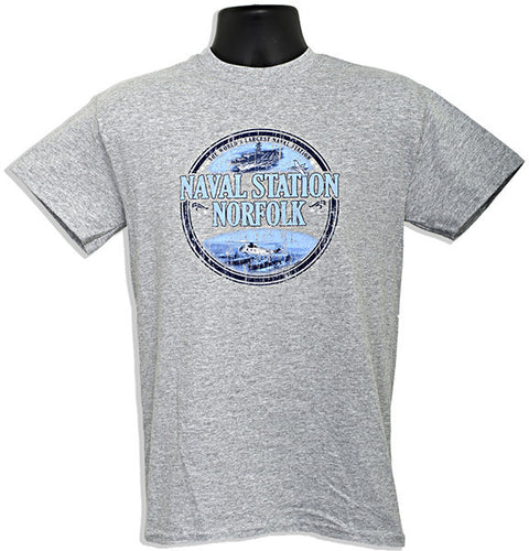 T-Shirt Naval Station Norfolk Circle GRAPHITE HEATHER