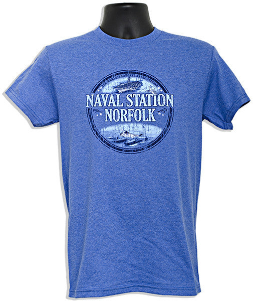 T-Shirt Naval Station Norfolk Circle ROYAL HEATHER