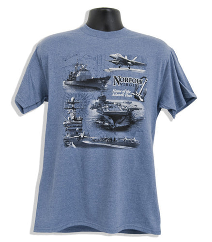 T-Shirt Norfolk Scroll Scene HEATHER INDIGO