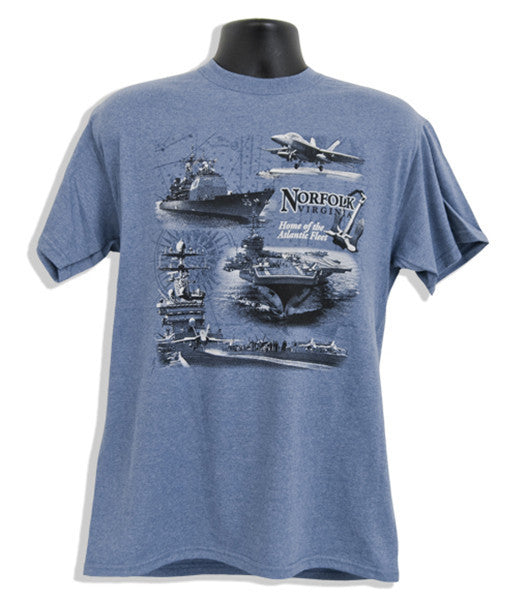 T-Shirt Norfolk Scroll Scene HEATHER INDIGO