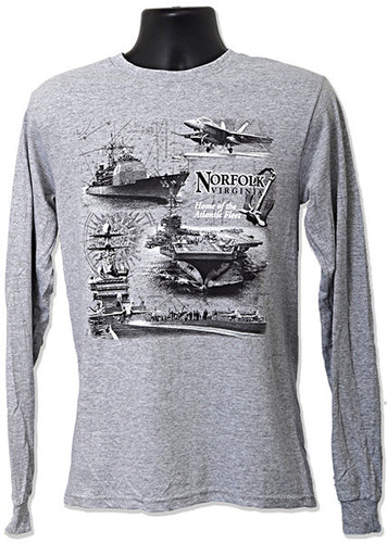 Long Sleeve T-Shirt Norfolk Scroll Scene ANTHRACITE GREY