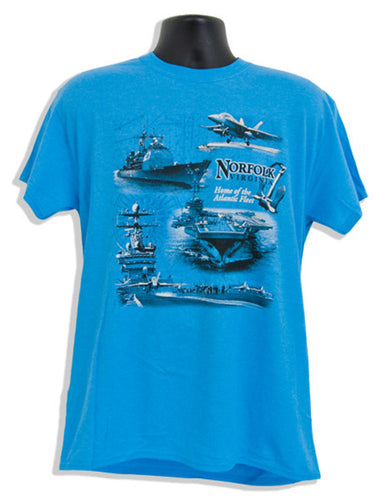 T-Shirt Norfolk Scroll Scene HEATHER SAPPHIRE