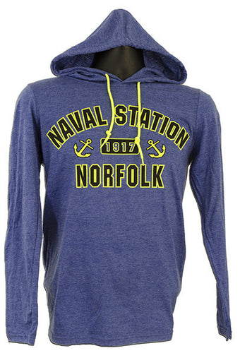 Hooded Long Sleeve T-Shirt - NSN Norfolk HEATHER BLUE XX