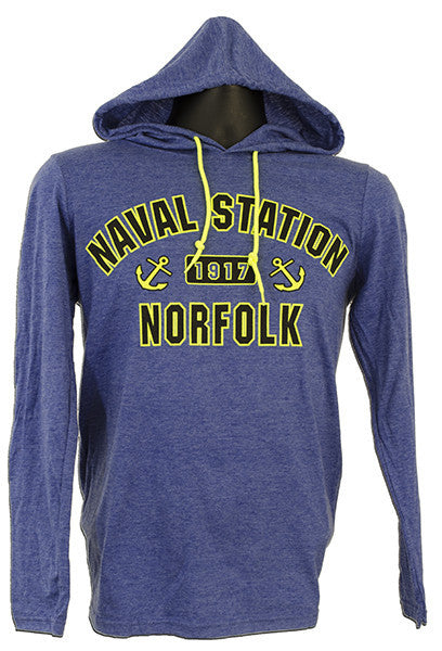 Hooded Long Sleeve T-Shirt - NSN Norfolk HEATHER BLUE XX