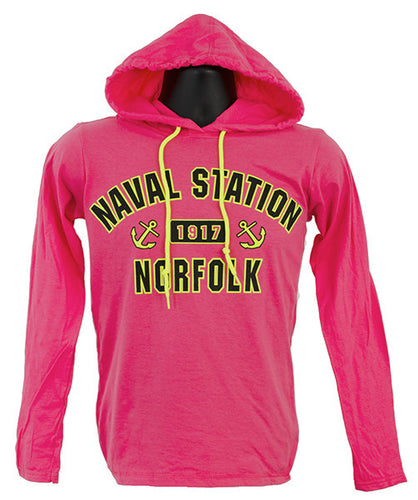 Hooded Long Sleeve T-Shirt - NSN Norfolk HOT PINK XX
