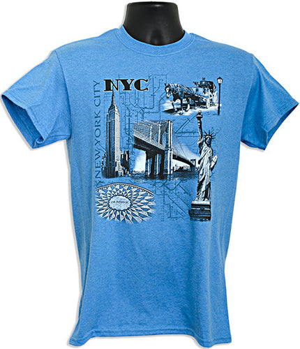 T-Shirt - NYC Montage HEATHER SAPPHIRE