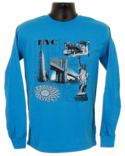 Long Sleeve T - NYC Montage SAPPHIRE