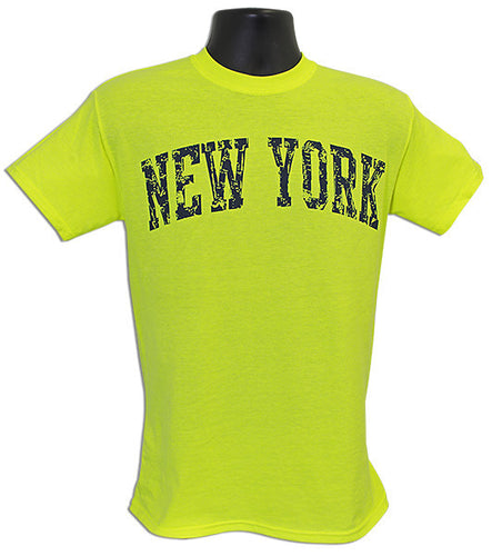 T-Shirt New York Arch Distress SAFETY GREEN