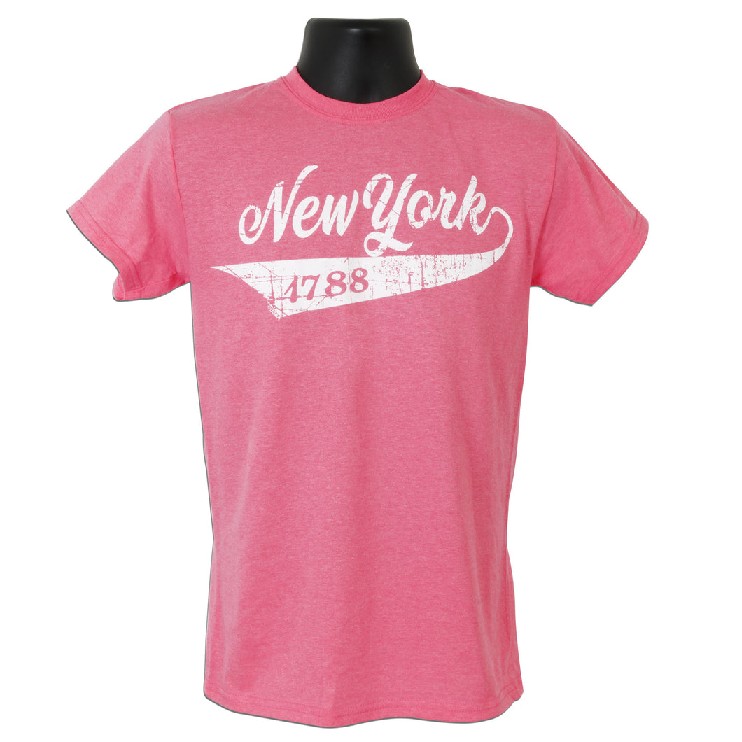 TSNY18S T-Shirt New York Script SAFETY PINK