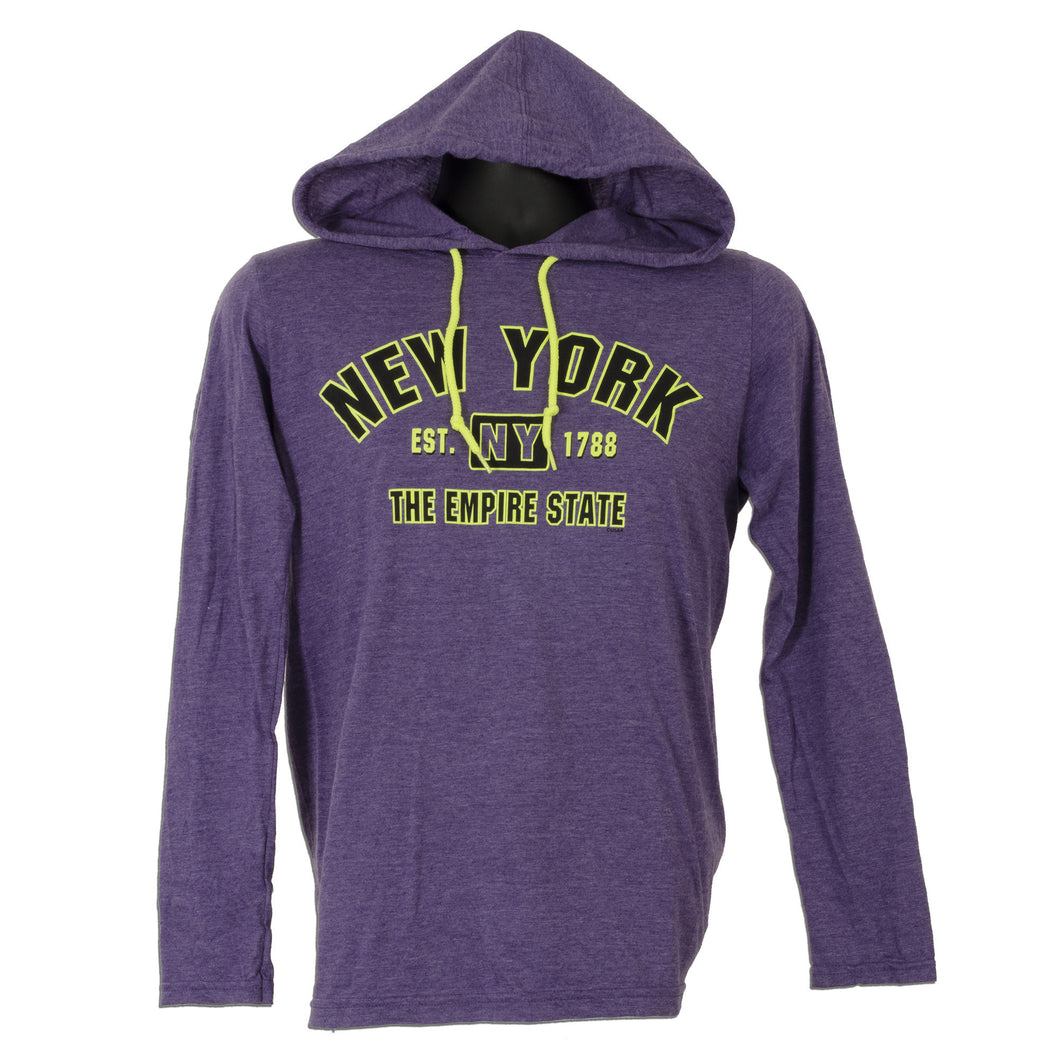 TSNY19P Long-Sleeve Hooded T - New York PURPLE HEATHER