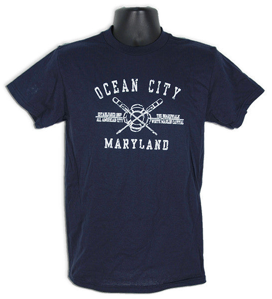 T-Shirt Ocean City Distressed Oars NAVY