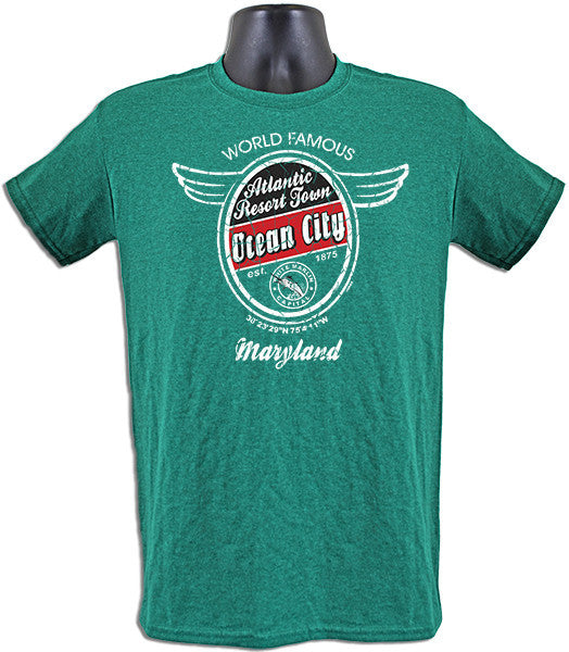 T-Shirt Ocean City Aero Oval ANTIQUE JADE