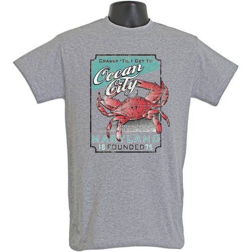 TSOC09G T-Shirt Ocean City Vintage Sign GRAVEL