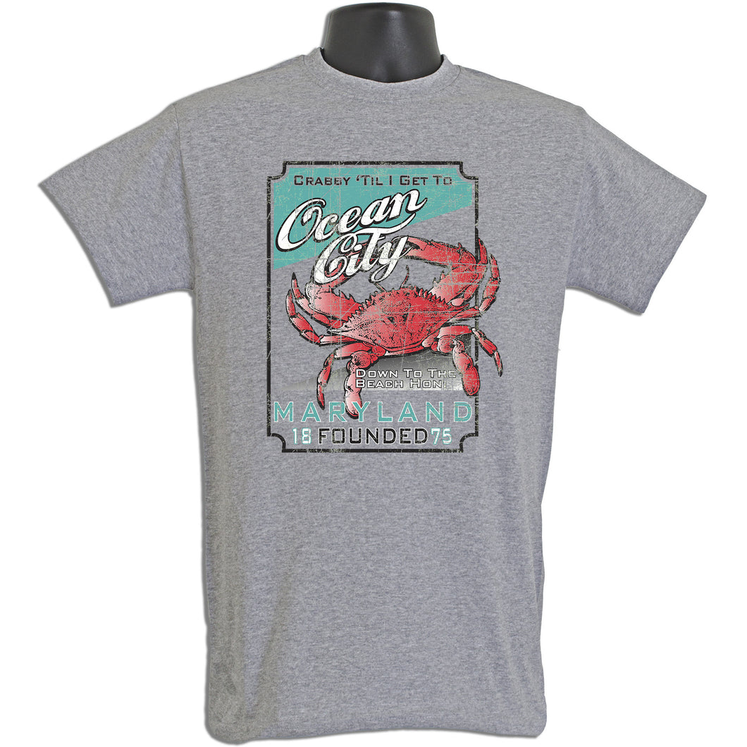 TSOC09G T-Shirt Ocean City Vintage Sign GRAVEL