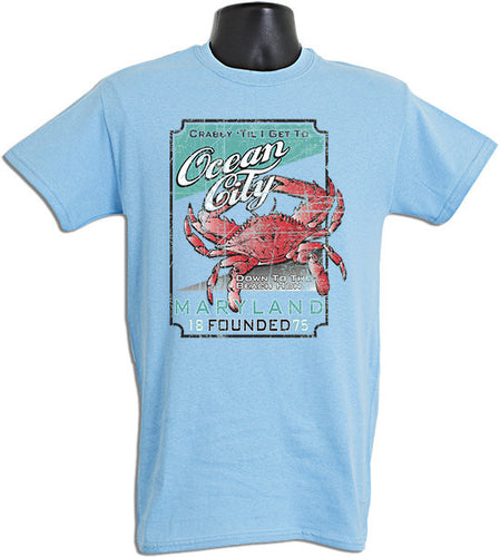 T-Shirt Ocean City Vintage Sign SKY AQUA