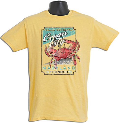 T-Shirt Ocean City Vintage Sign YELLOW HAZE