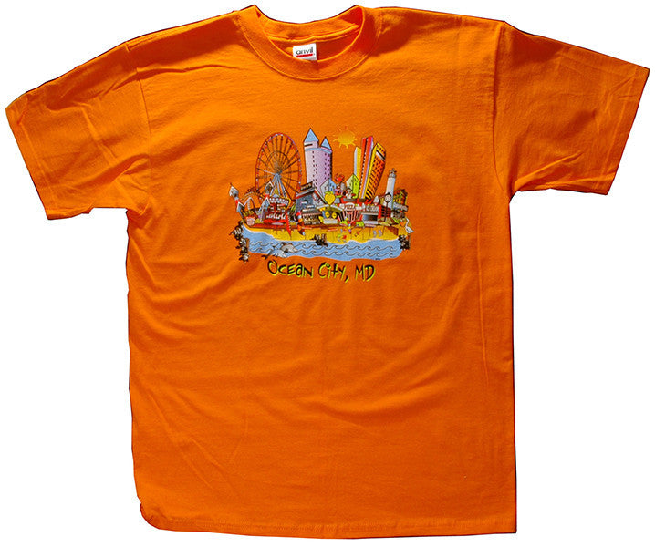 T-Shirt 3-Crab Stack Ocean City ORANGE
