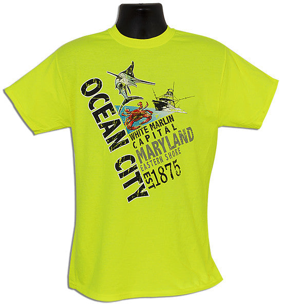 T-Shirt Ocean City Marlin Capital SAFETY GREEN