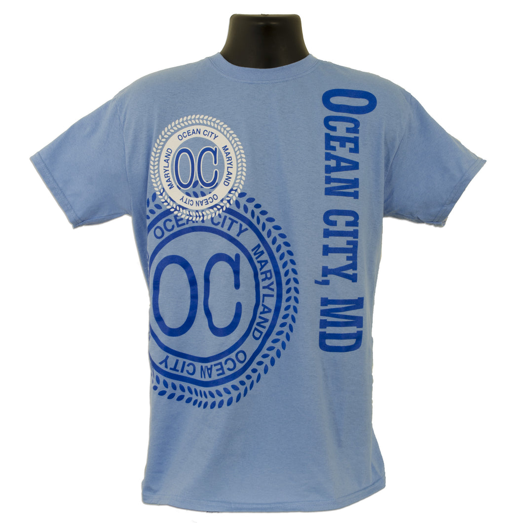 T-Shirt Ocean City OC 2-Hit Stamp CORAL HEATHER LG