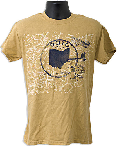 T-Shirt Ohio Map Old Gold