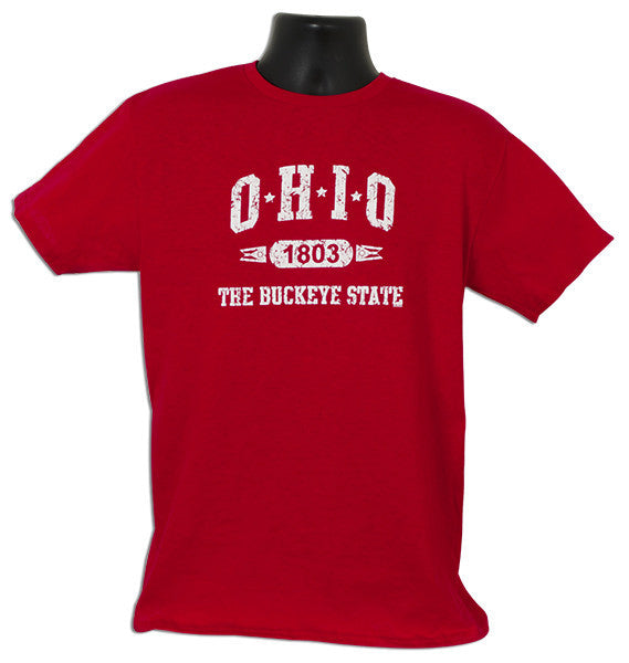 T-Shirt Ohio Distressed 1803 RED