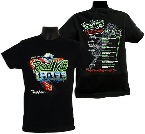 T-Shirt Road Kill Cafe BLACK - PENNSYLVANIA