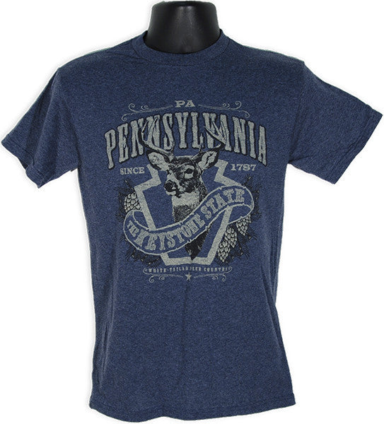 T-Shirt PA Keystone Deer DENIM HEATHER