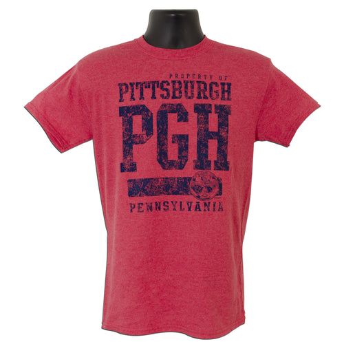 TSPG02R T-Shirt Property of Pittsburgh RED HEATHER