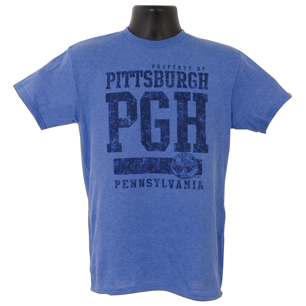 TSPG02Y T-Shirt Property of Pittsburgh ROYAL HEATHER