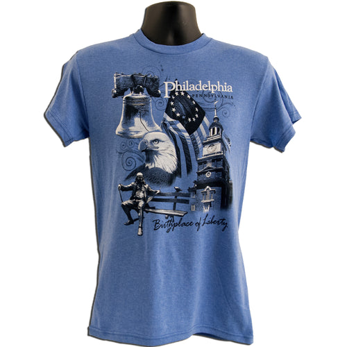 TSPH01Y T-Shirt Philadelphia Scroll Heather ROYAL