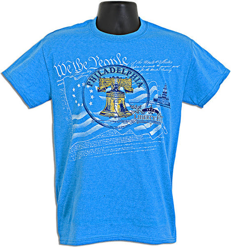 T-Shirt Philadelphia Circle Bell HEATHER SAPPHIRE