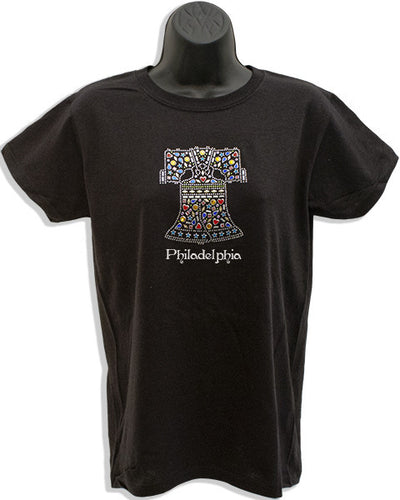 Ladies T Philadelphia Jewel Liberty Bell BLACK