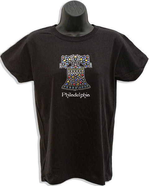 Ladies T Philadelphia Jewel Liberty Bell BLACK