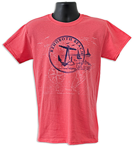 T-Shirt Rehoboth Beach Anchor CORAL SILK
