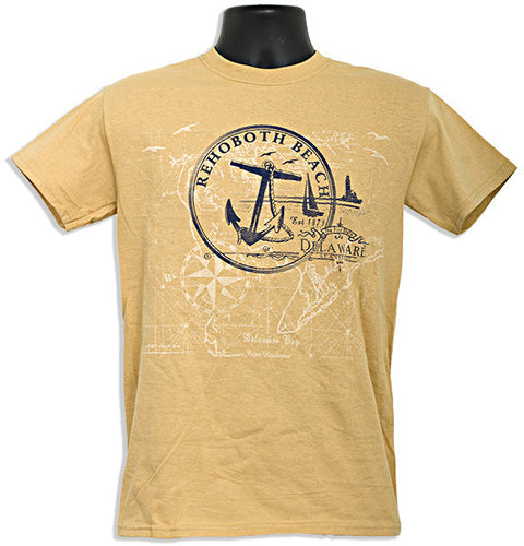 T-Shirt Rehoboth Beach Anchor OLD GOLD