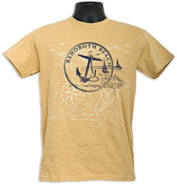 T-Shirt Rehoboth Beach Anchor OLD GOLD