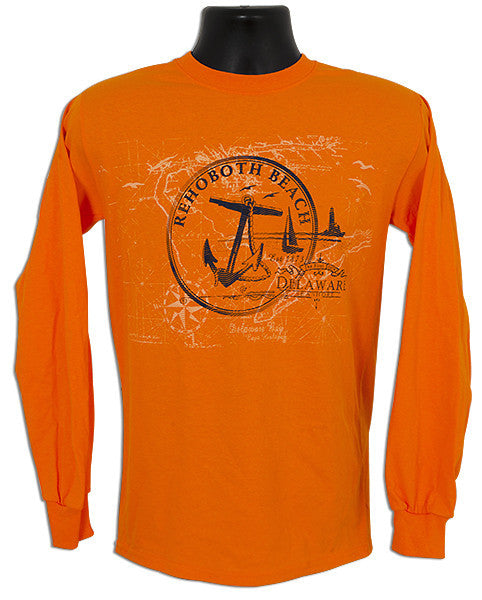 Long SleeveT Rehoboth Beach Anchor SAFETY ORANGE