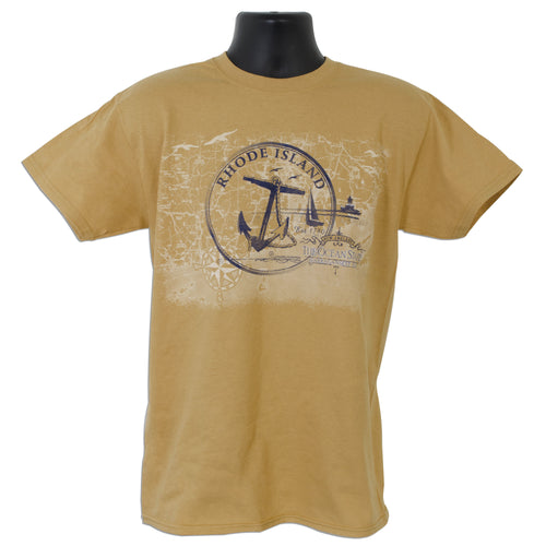 Rhode Island Circle T-Shirt Gold