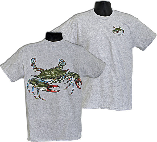 T-Shirt Blue Crab 2-Sided Solomons Island ASH