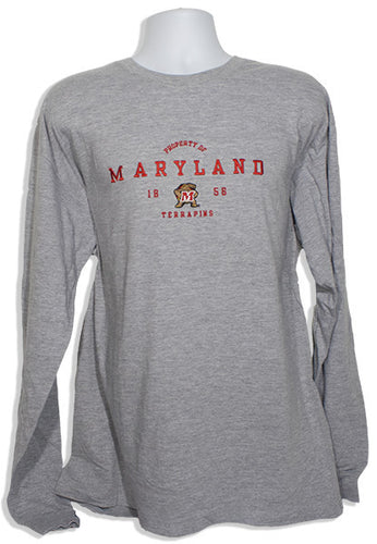 T-Shirt / Long Sleeve - University of Maryland Proper Mark GREY