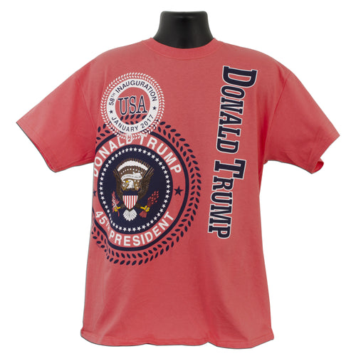 T-Shirt Donald Trump 58th Inaugural Circle Stamps - Coral Silk