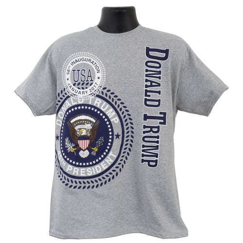T-Shirt Donald Trump 58th Inaugural Circle Stamps - Sport Grey