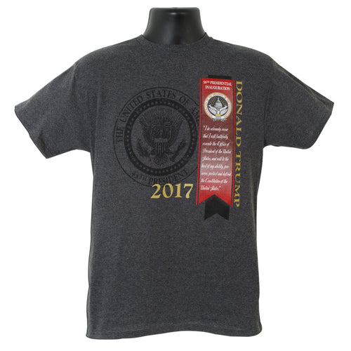 TSUS12C T-Shirt Donald Trump 58th Inaugural Ribbon - Charcoal Heather