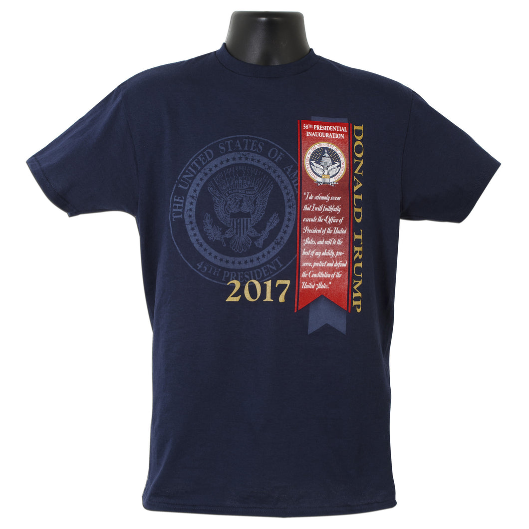 T-Shirt Donald Trump 58th Inaugural Ribbon - Navy