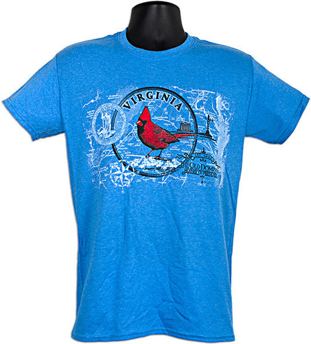 T-Shirt Virginia Cardinal Circle HEATHER SAPPHIRE