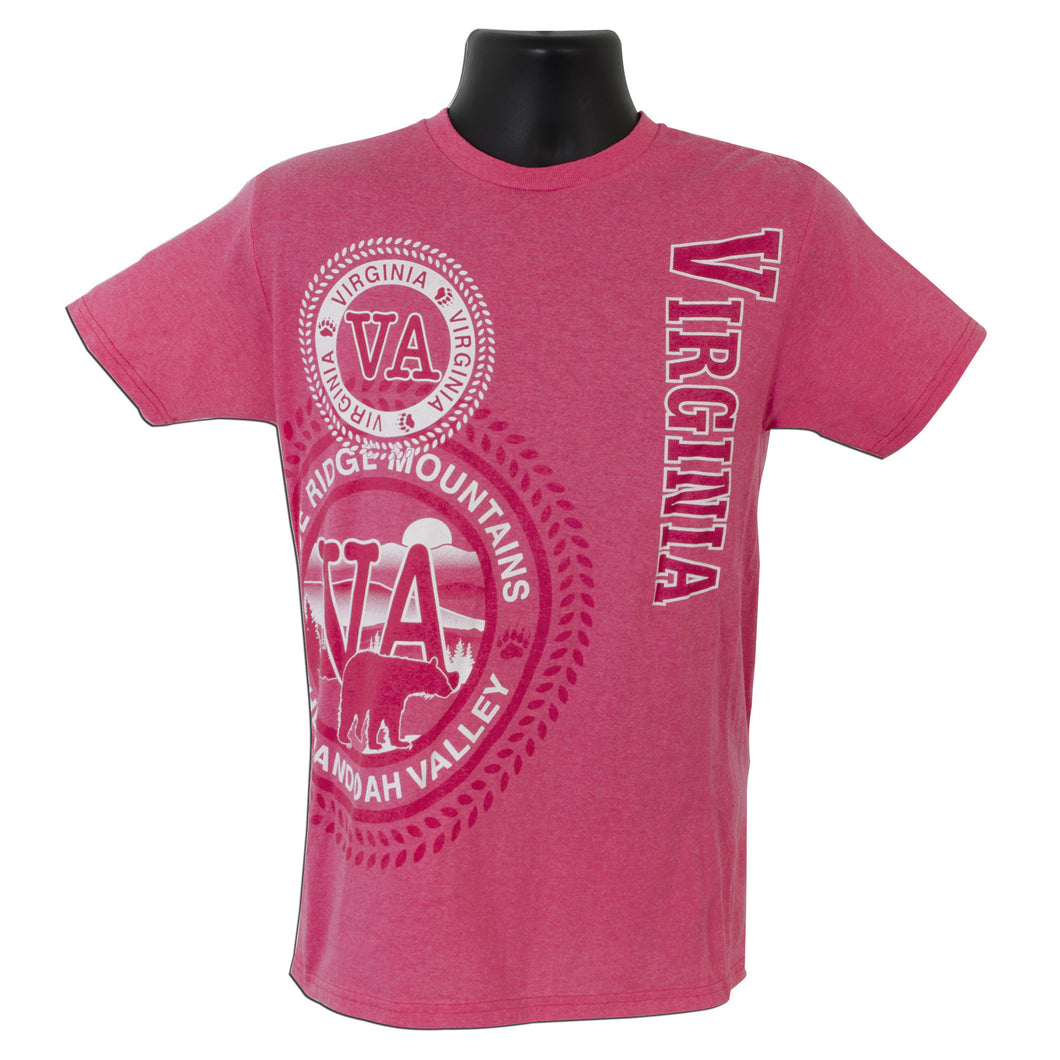 T-Shirt Virginia Design Stamp in Heliconia Heather color
