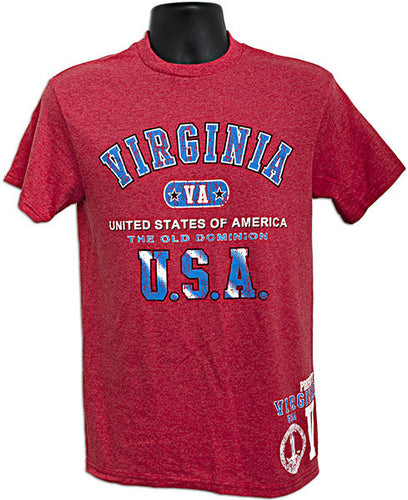 T-Shirt Virginia 2-Hit RED HEATHER