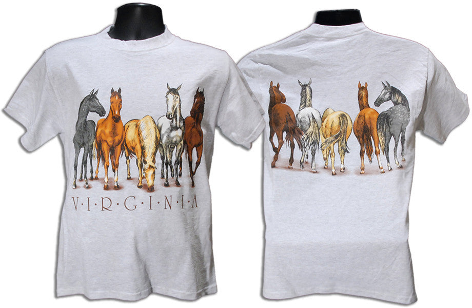 T-Shirt Virginia Horses 2-Side ASH